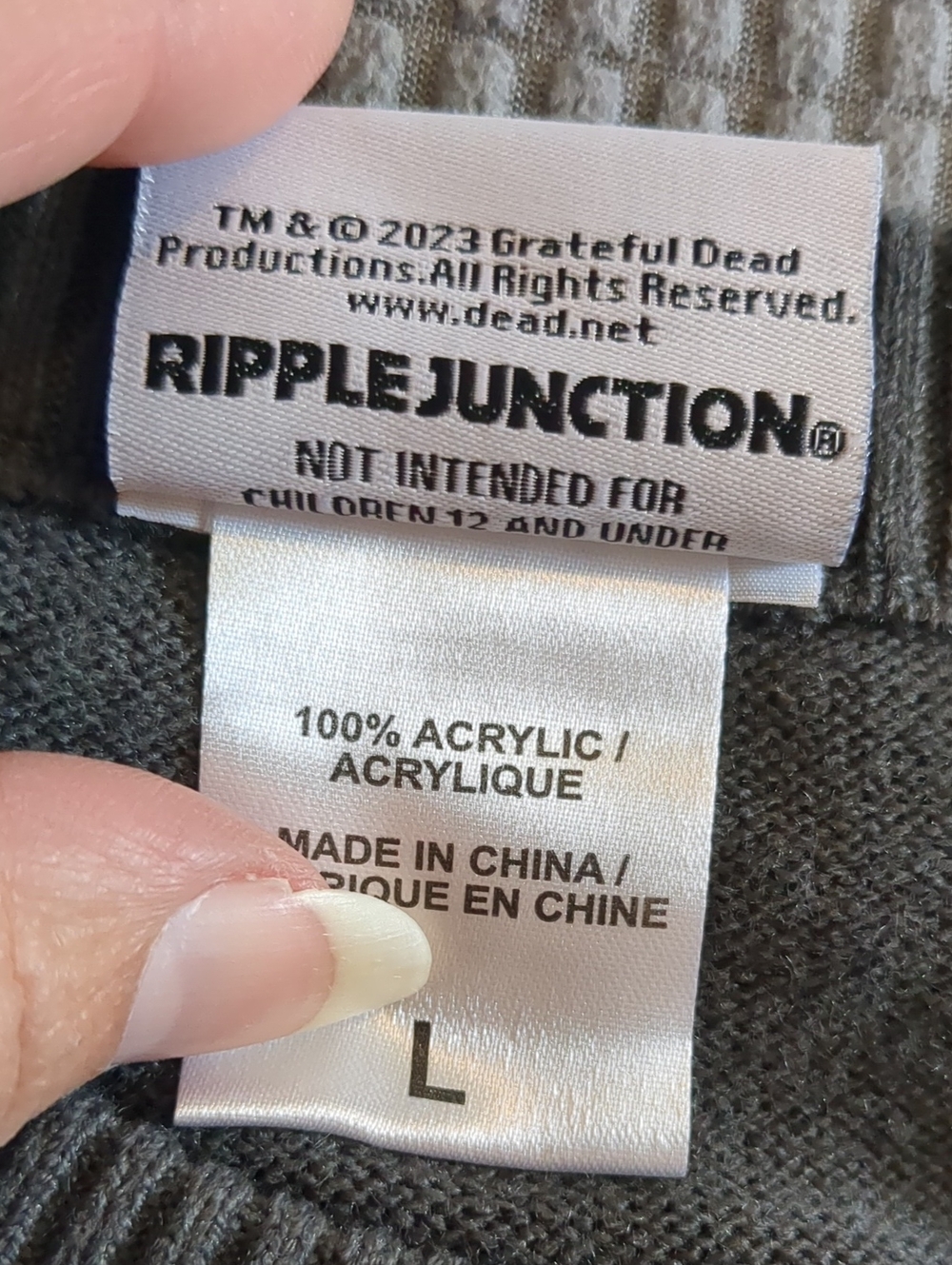 Grateful Dead Steal Your Face Fair Isle Holiday Knit Sweater Ripple Junction L - Picture 7 of 9